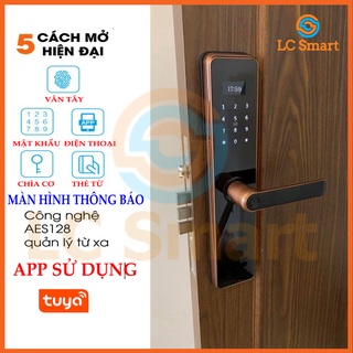 Khóa vân tay dành cho cửa gỗ LC-M1 dùng App Tuya - BH 12 tháng
