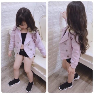 Siêu phẩm Áo dạ cổ lông siêu sành điệu cho bé gái (8-25kg)