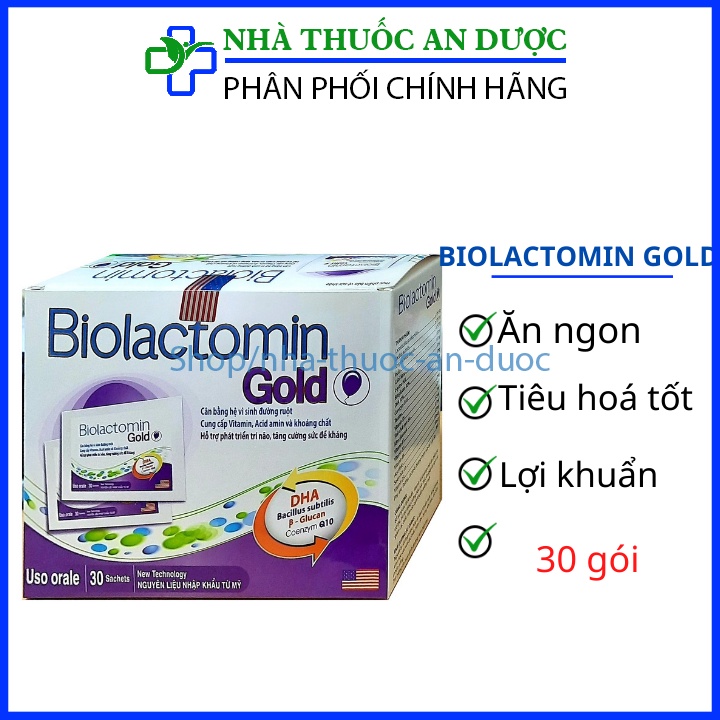 Men tiêu hóa vi sinh đường ruột Biolactomin Gold cân bằng hệ vi sinh, hỗ trợ rối loạn tiêu hóa, giúp ăn ngon – Hộp 30g