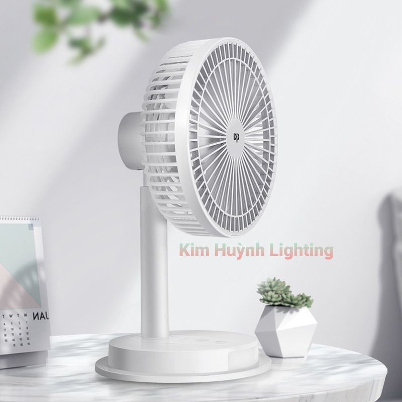 Quạt sạc DP-7627 loại lớn tích hợp đèn led