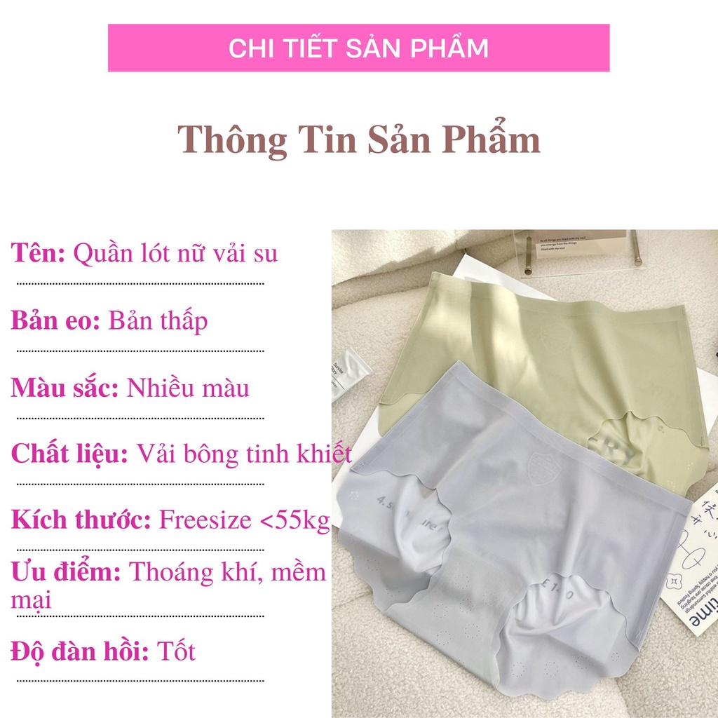 Quần lót nữ su đúc thun lạnh lưng cao không đường may, trẻ trung, thoải mái, thoát mát (MS 03104) Anna Shop
