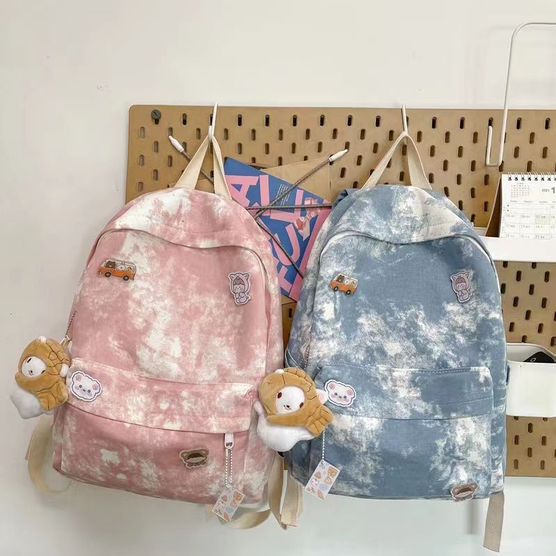 Ba Lô Đi Học Vải Canvas Dễ Thương Phong Cách Harajuku 2022