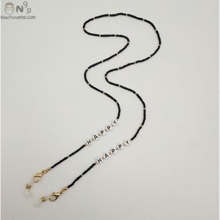Dây đeo khẩu trang Hàn Quốc chuỗi hạt nhiều màu đính chữ cao cấp | BigBuy360 - bigbuy360.vn
