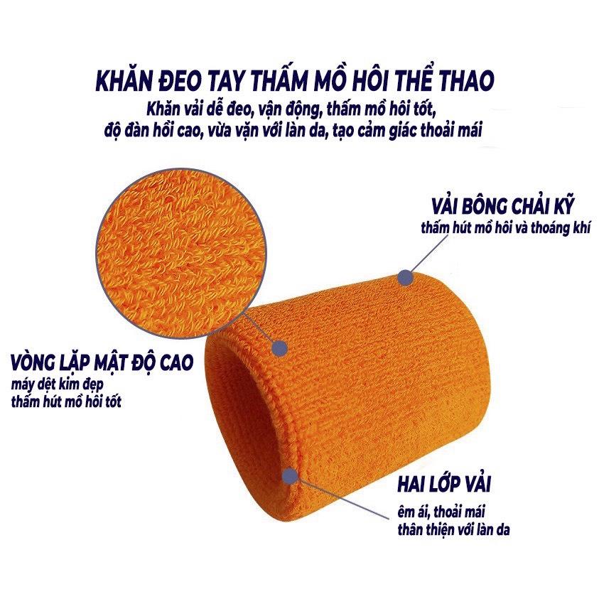Băng Đeo Cổ Tay Cotton Thể Thao Thấm Mồ Hôi Tập Gym, Tennis AOLIESK A-0230