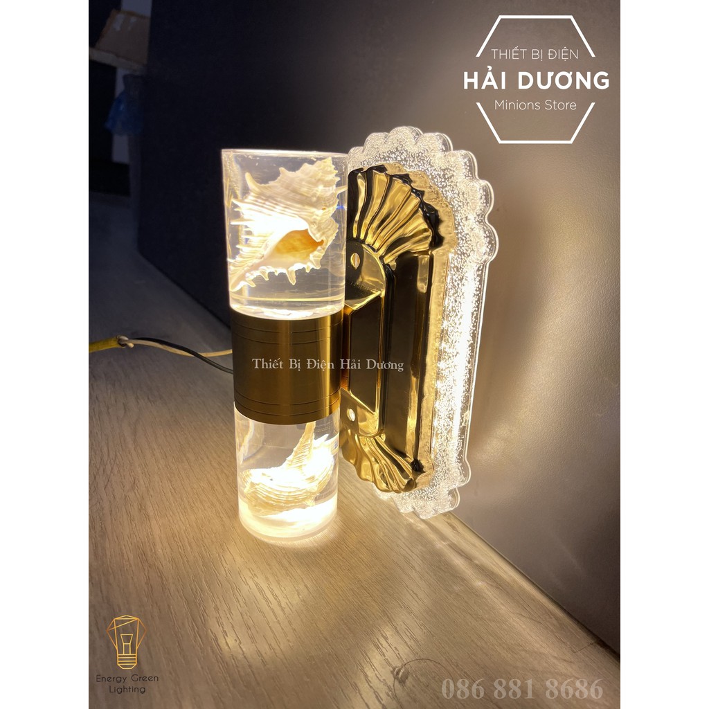 Đèn Led Treo Tường Hiện Đại Thả Thuỷ Tinh 24w Phong Cách Bắc Âu Vintage Thiên Nhiên-Ánh Sáng Vàng- Energy Green Lighting