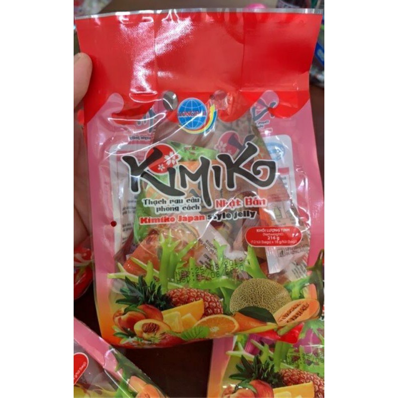 Thạch Rau Câu Kimiko Nhật Bản Dạng Túi Gói 216g