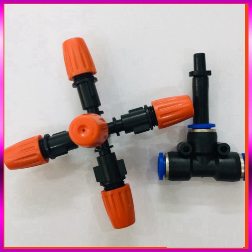 [GIÁ TỐT]  Béc phun sương 5 hướng kết nối nhanh dây 8mm (5tia)