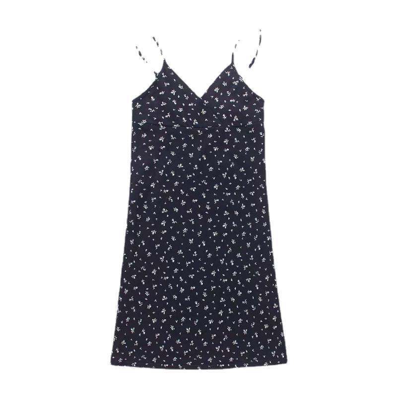 IELGY Chân váy ngắn cổ chữ V in hoa gợi cảm dành cho nữ của