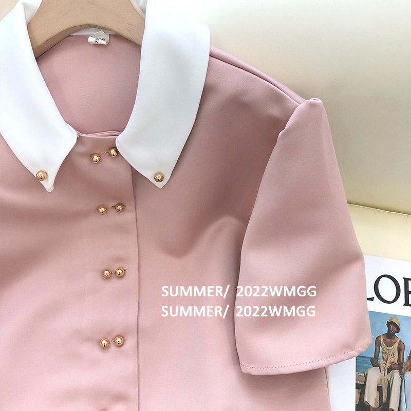 Áo Chiffon Ngắn Tay Cổ Búp Bê Phong Cách Ngọt Ngào Thời Trang Cho Nữ  tao bao