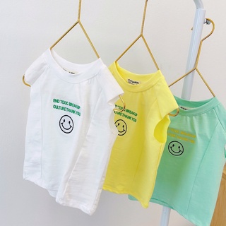 SET 3  ÁO BA LỖ THÊU MẶT CƯỜI COTTON XƯỚC BÉ TRAI SIÊU MÁT