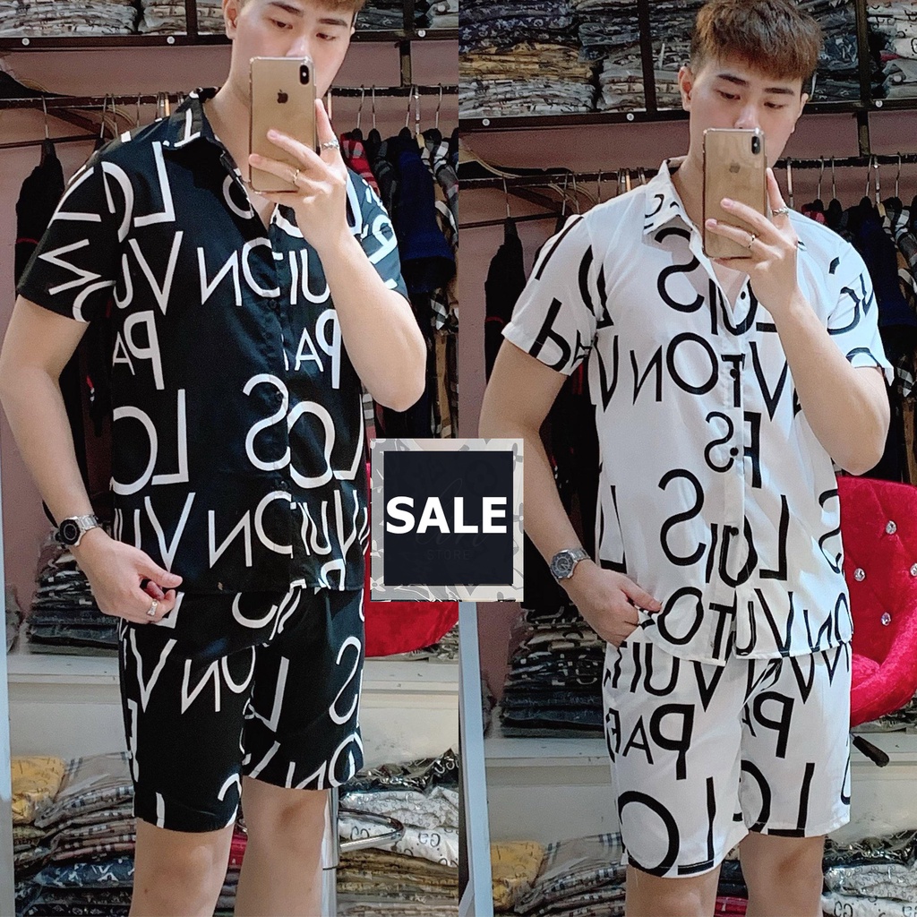 💚ĐẸP XUẤT SĂC HOT TREND 💚 Bộ Quần Áo Pizama LOUIS Nam Nữ Chất Liệu Kate Thái Cực