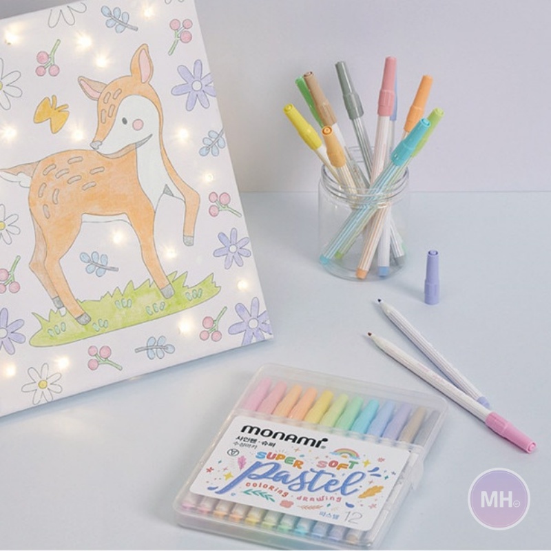 Monami Sign Pen Super Pastel 12 Color Set