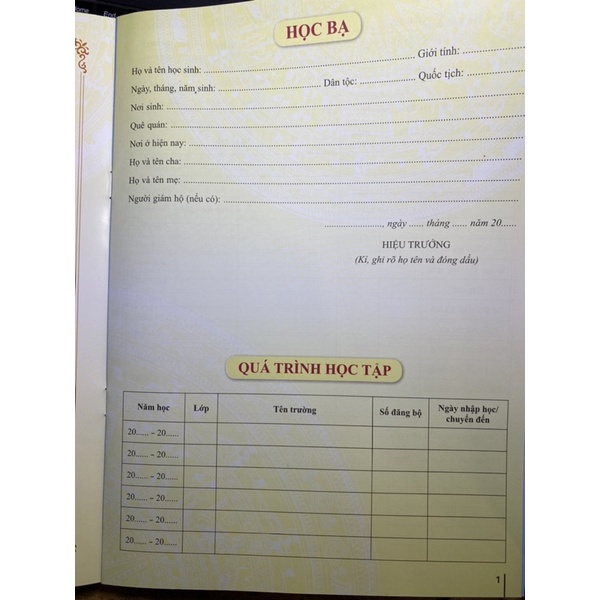 Sổ Học Bạ dùng cho học sinh Tiểu Học lớp 1-2-3 theo thông tư số: TT27.