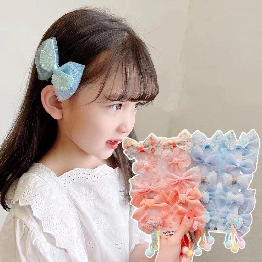 Set 10 Kẹp Tóc Nơ Xinh Xắn Cho Bé Gái