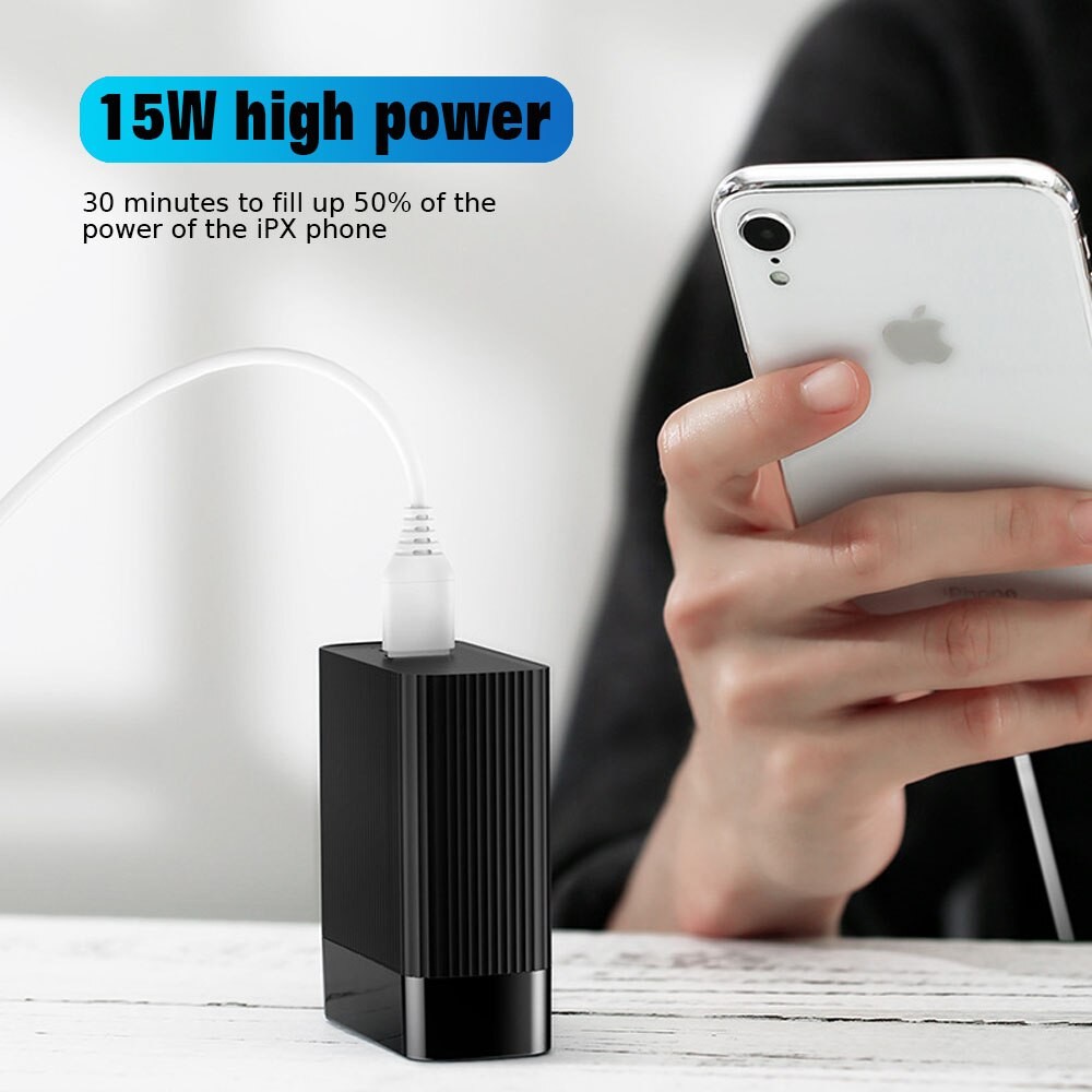 Bộ sạc nhanh du lịch 2 trong 1 Baseus Power Station Travel Charger tích hợp pin 5000mAh 15W, Type C PD 3.0/ USB Q.C 3.0