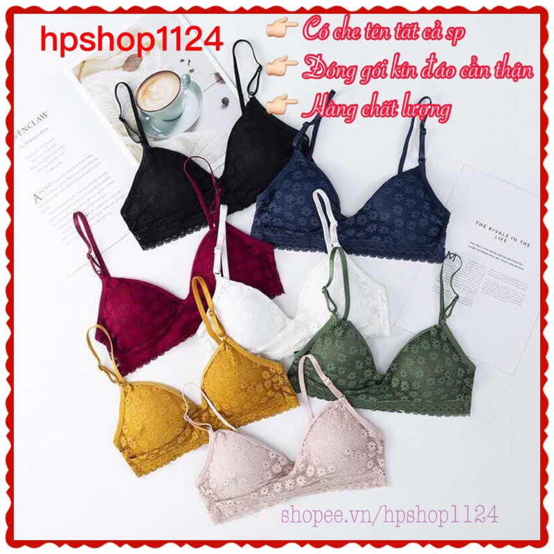 Áo bra ren hoa cúc 2 dây khuy cài sau có đệm ngực 442