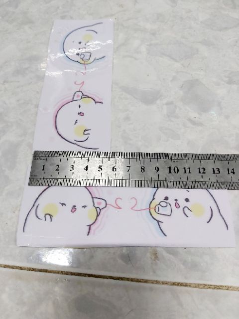 Tem Sticker Decal Coulpe Cute Dán Điện Thoại, Nón