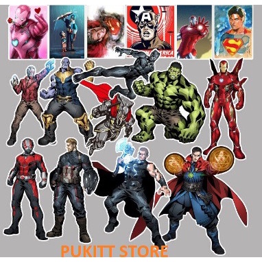 Bộ 50 Sticker Marvel - Miếng dán decal chống nước hình dán Iron Man Spider Man Doctor Strange Hulk STK12
