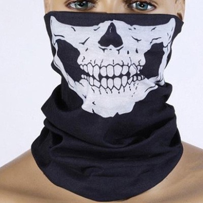 KHẨU TRANG XƯƠNG - Khăn Đa Năng Hình Đầu Lâu Xương 50cm Vải Lanh Thoáng Mát