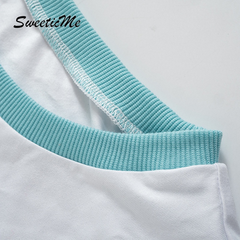 Áo Thun Cổ Tròn Tay Ngắn In Họa Tiết SweeticMe Thời Trang Cho Nữ