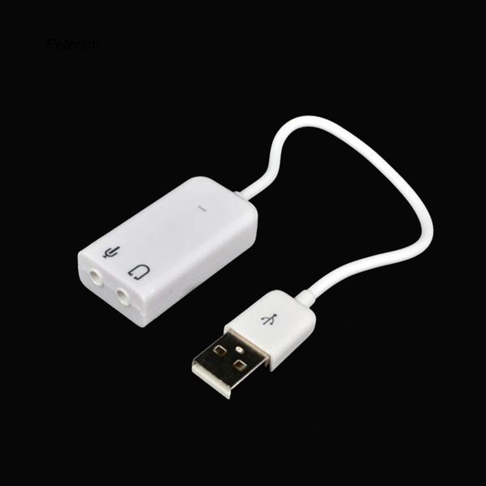 Thẻ âm thanh USB hai kênh giắc cắm 3.5mm có dây cáp tiện lợi