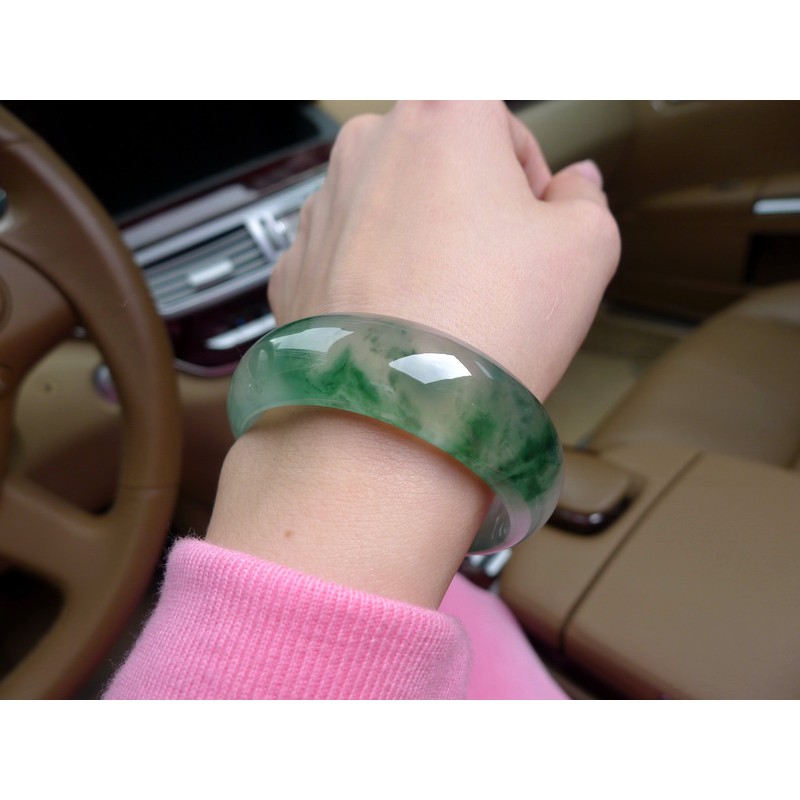 Vòng đeo tay màu ngọc bích tự nhiên kiểu dáng thanh lịch dành cho nữ
