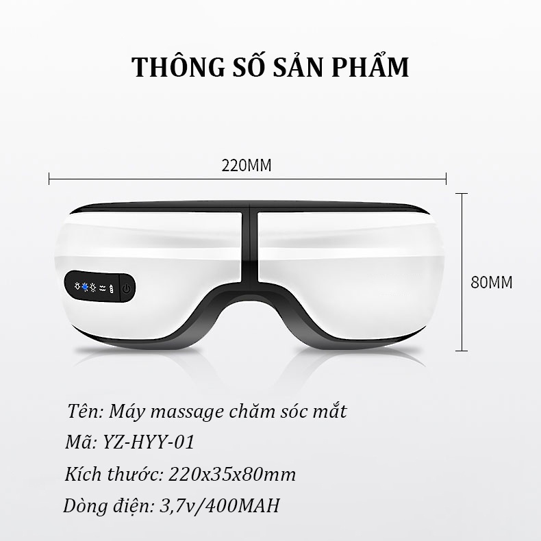 Máy massage mắt công nghệ sóng xung tần Máy mát xa bảo vệ mắt giảm quầng thâm, chống mỏi mắt, cải thiện thị lực