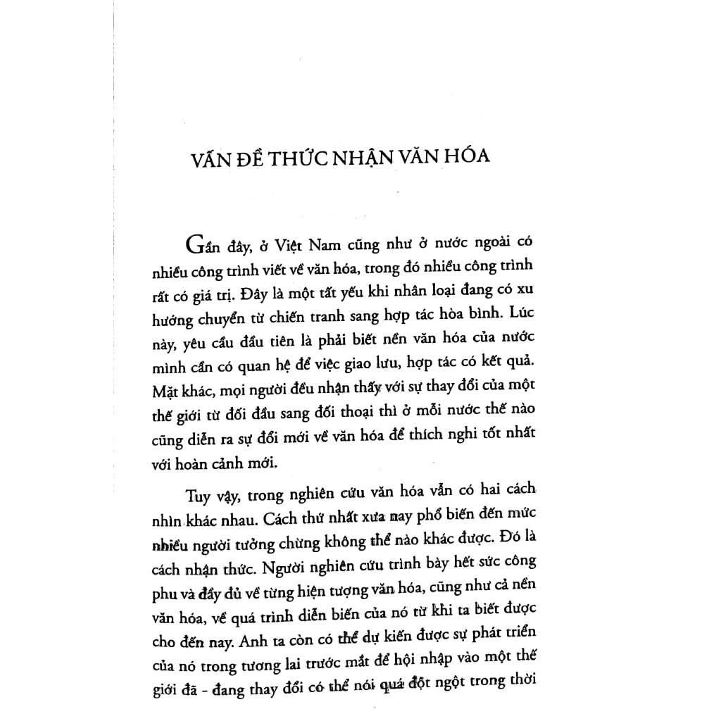 Sách - Một Thức Nhận Về Văn Hóa Việt Nam