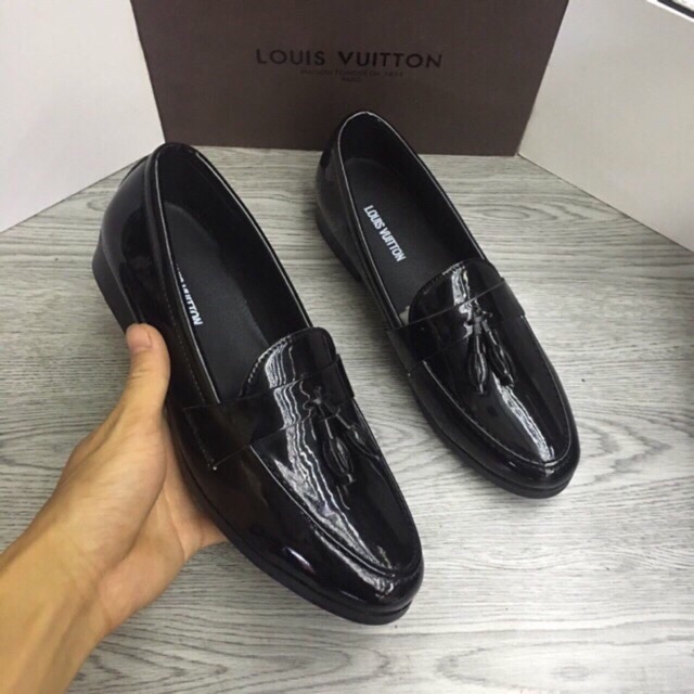 giầy lười chuông bóng trơn nam