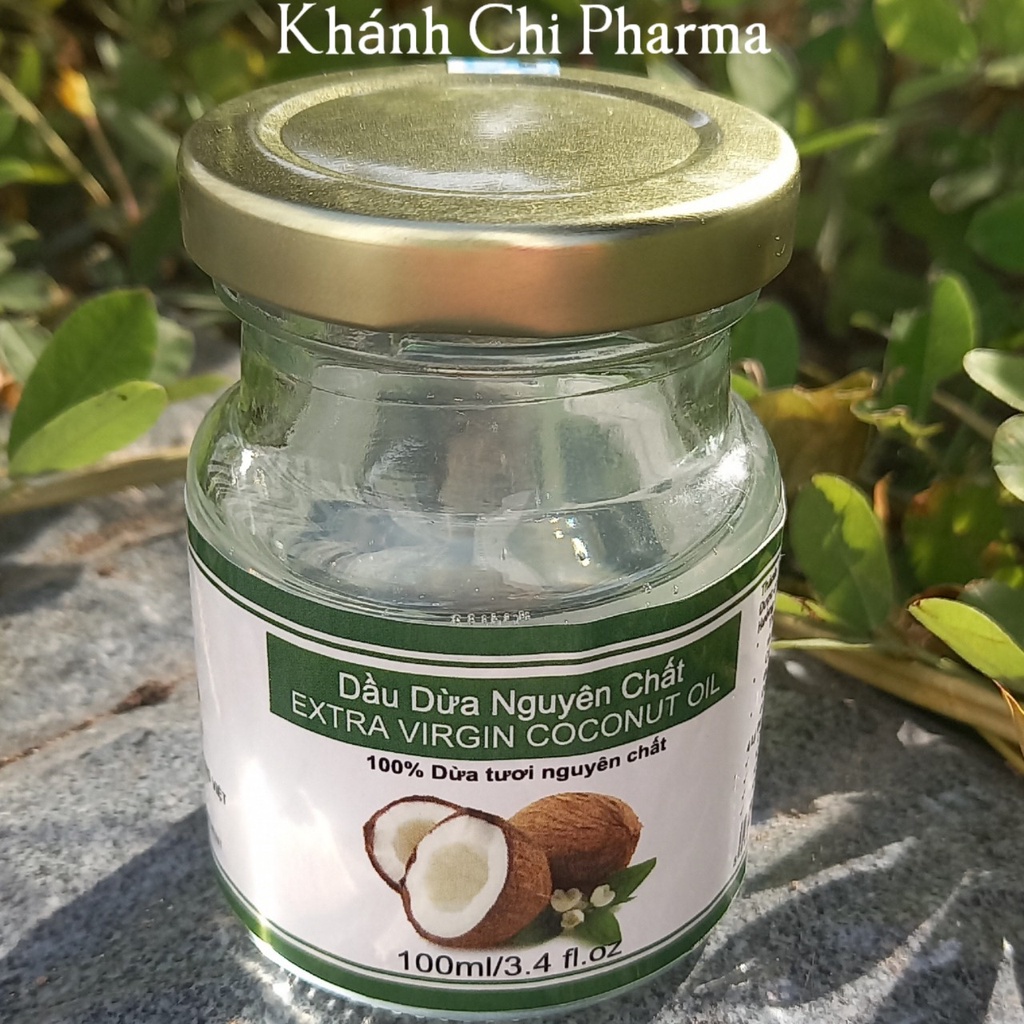 Dầu dừa nguyên chất (coconut) hủ 100ml.Dầu dừa bến tre chiết ép từ dừa tươi nguyên chất (Hàng chính hãng)