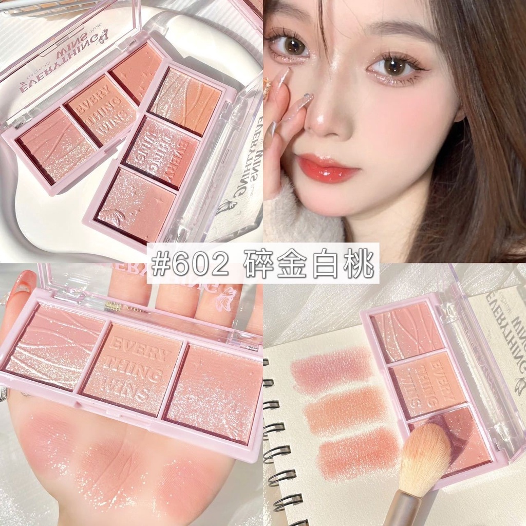 Bảng Phấn Mắt 3 Màu Lì / Nhũ Ngọc Trai Lấp Lánh Trang Điểm Làm Đẹp Lâu Trôi