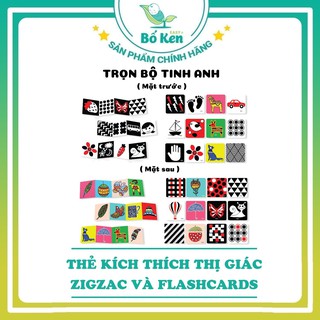 Shop Bố Ken Bộ thẻ kích thích thị giác cho trẻ sơ sinh phát triển toàn diện [dạng đứng ZIG ZAC và FLASHCARDS ]