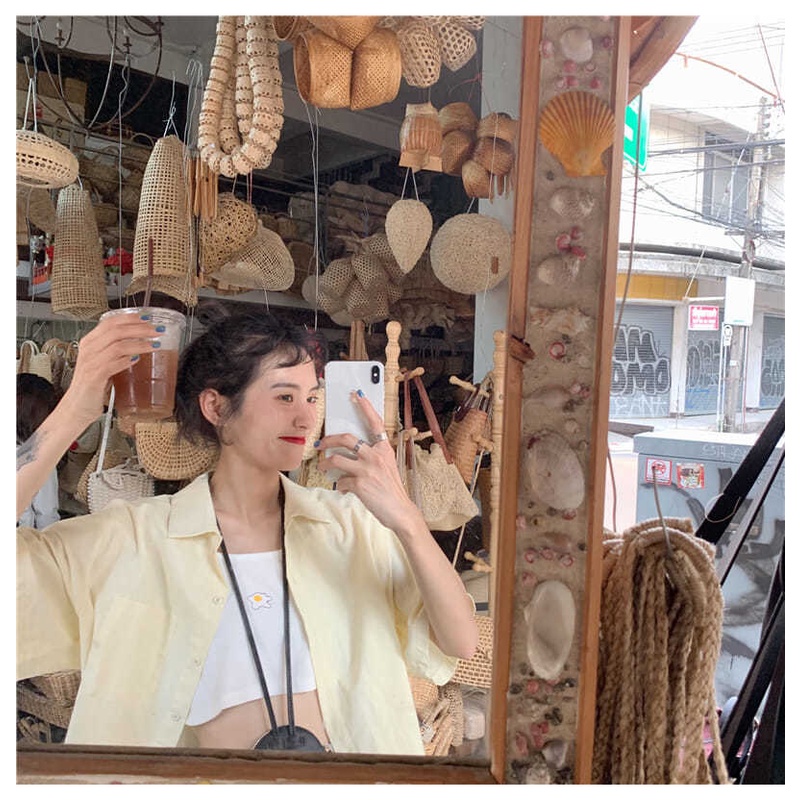 Áo Sơ Mi Tay Ngắn Màu Sắc Thanh Lịch Thời Trang Mùa Hè Cho Nữ