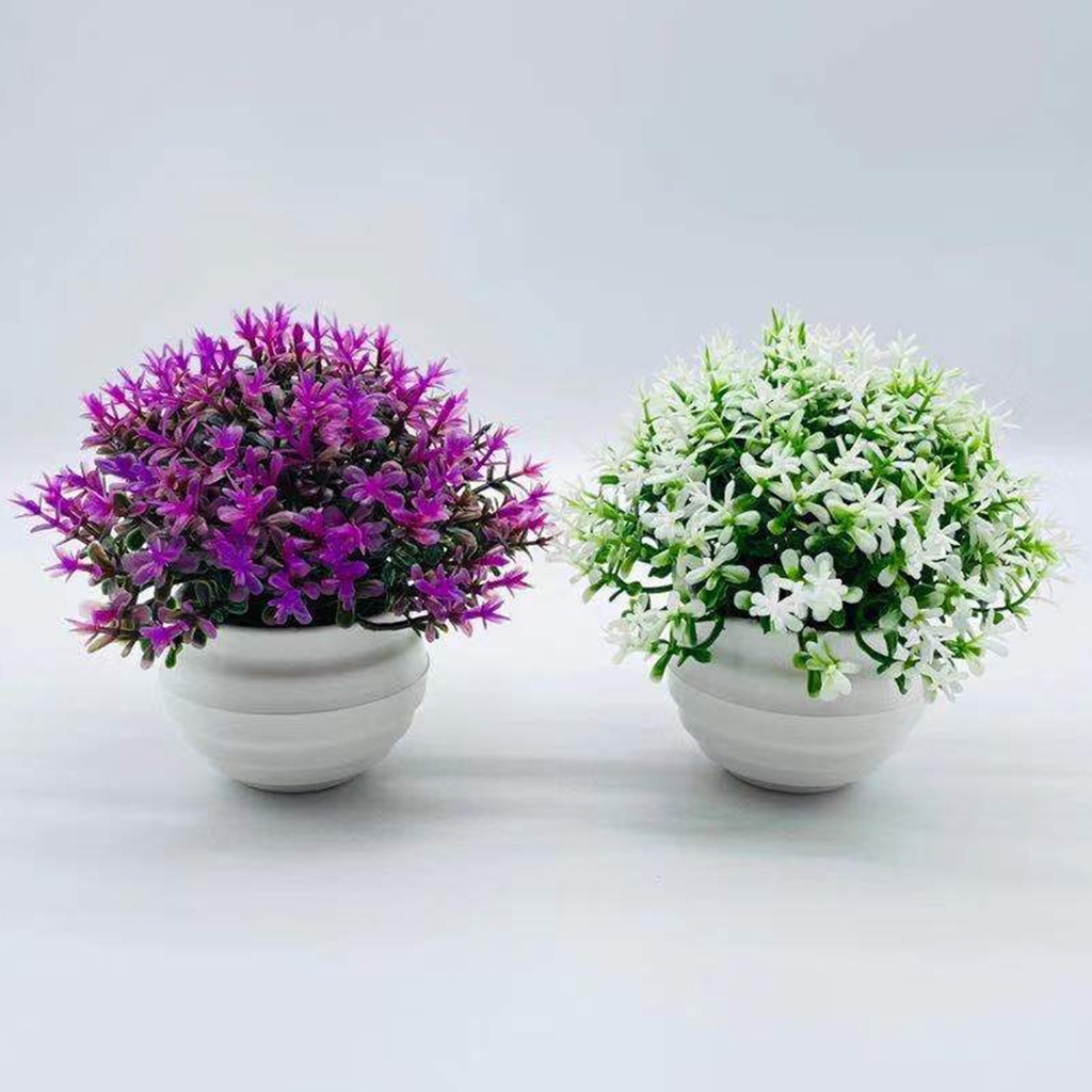 Set chậu cây nhân tạo bằng nhựa trang trí nhà ở bàn làm việc tươi mát hoa