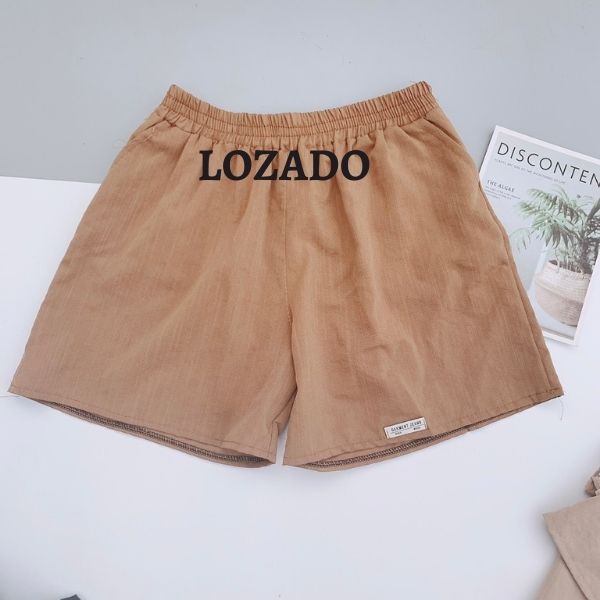 Quần đùi nữ ống rộng mặc nhà LOZADO quần short đũi xước cạp chun form rộng siêu mềm mát Q370
