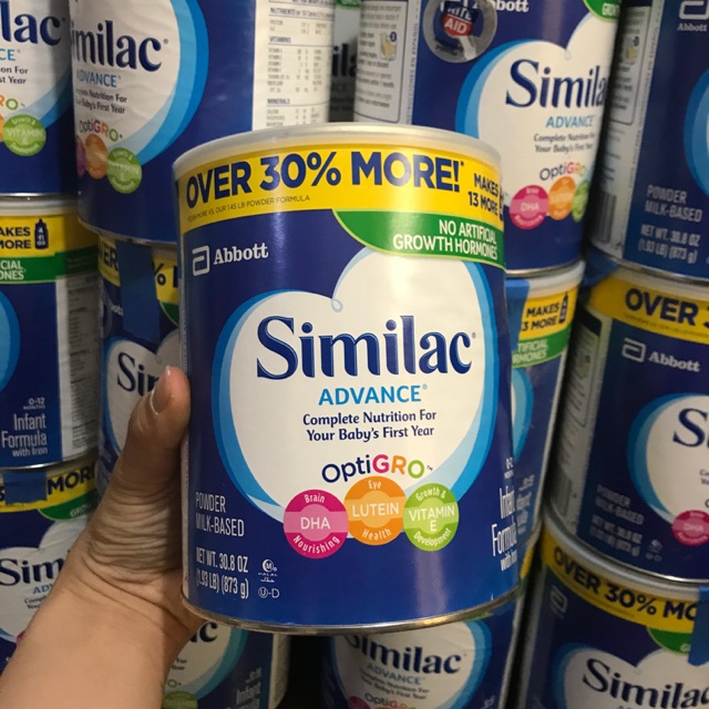 Sữa bột Similac Advance OptiGro miễn dịch của Mỹ date 2022 - 873g