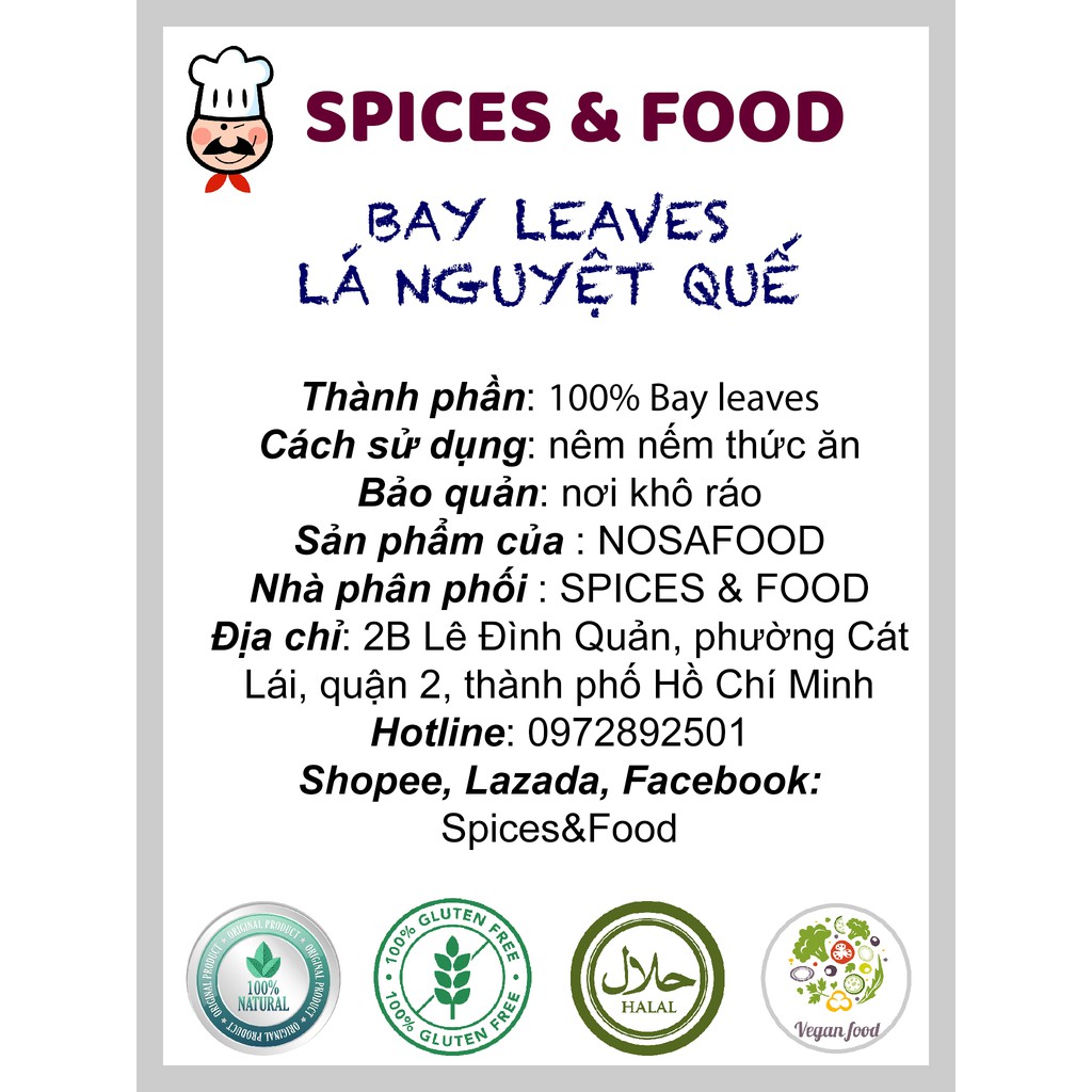 BAY LEAVES – LÁ NGUYỆT QUẾ ướp khử mùi thịt