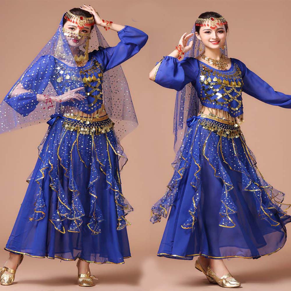 Váy Múa Bụng Đính Kim Sa Lấp Lánh Thời Trang Cho Nữ