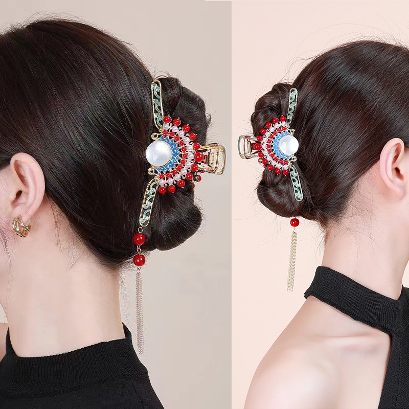 Kẹp Tóc Hình Bướm Đính Ngọc Trai Phong Cách Trung Hoa 2022 Thời Trang Cho Nữ