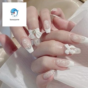 Bộ 24 móng tay giả trang trí nghệ thuật DIY / móng tay giả kim cương