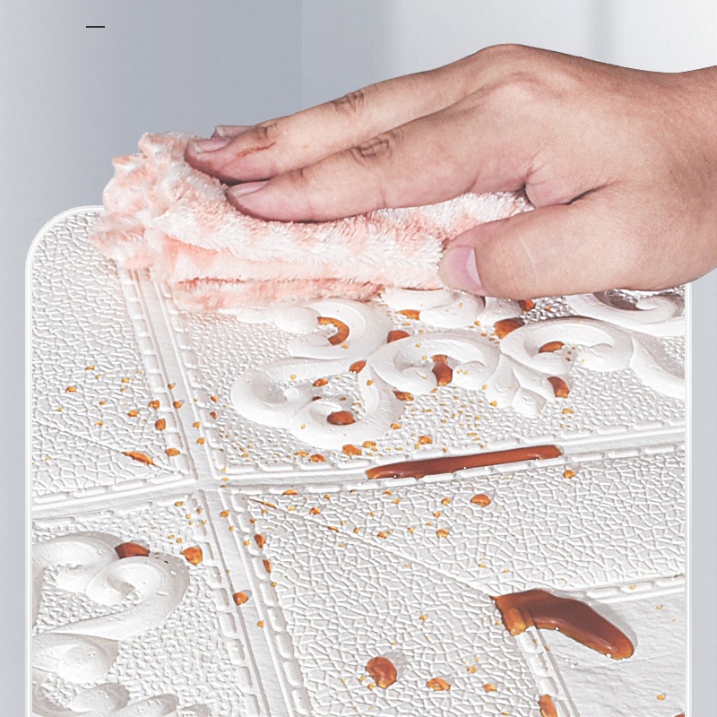 Giấy Dán Tường Hình Vuông Họa Tiết Hoa Cổ Điển Tự Dính Bằng XPE Chống Ẩm Chống Nấm Mốc Trang Trí Nhà Cửa