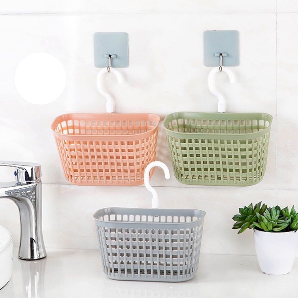 Giỏ đựng đồ treo tường giỏ đa năng có móc tường nhà tắm nhà bếp 3241