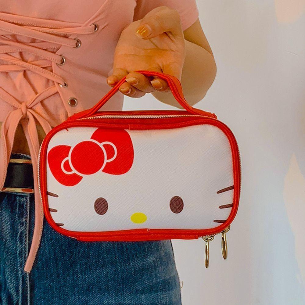 Túi Đựng Mỹ Phẩm Da PU Chống Thấm Nước Họa Tiết Hoạt Hình Hellokitty