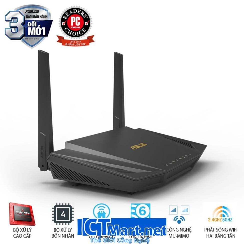 Bộ phát wifi router ASUS RT-AX56U Băng Tần Kép 2.4GHz/5GHz -Chính Hãng