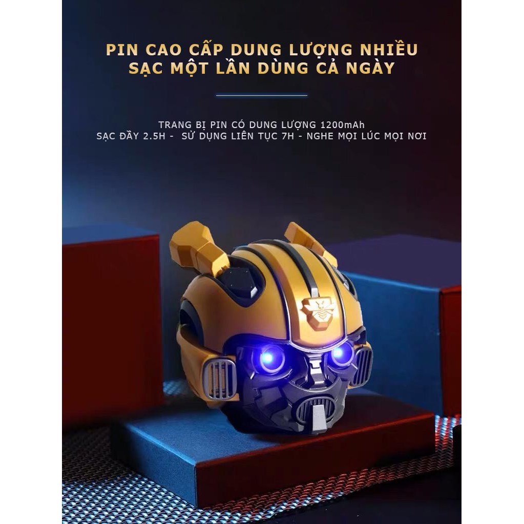 Loa bluetooth mini cap cấp Bumble Bee battle Damage kèm sạc dự phòng