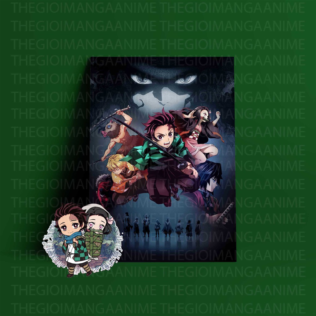 Tấm Postcard cao cấp  Thanh Gươm Diệt Quỷ KIMETSU NO YAIBA M02 anime giấy 260gsm chibi ảnh đẹp