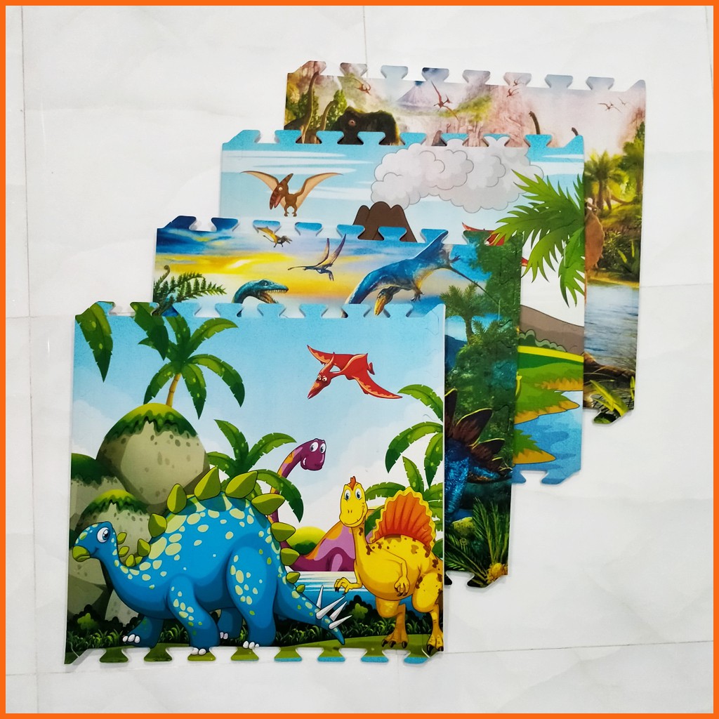 Thảm chơi cho bé hình Khủng Long (bộ 4 tấm)- Kích thước mỗi tấm 60x60x1cm- Hàng Việt Nam- Mẹ Tròn Store