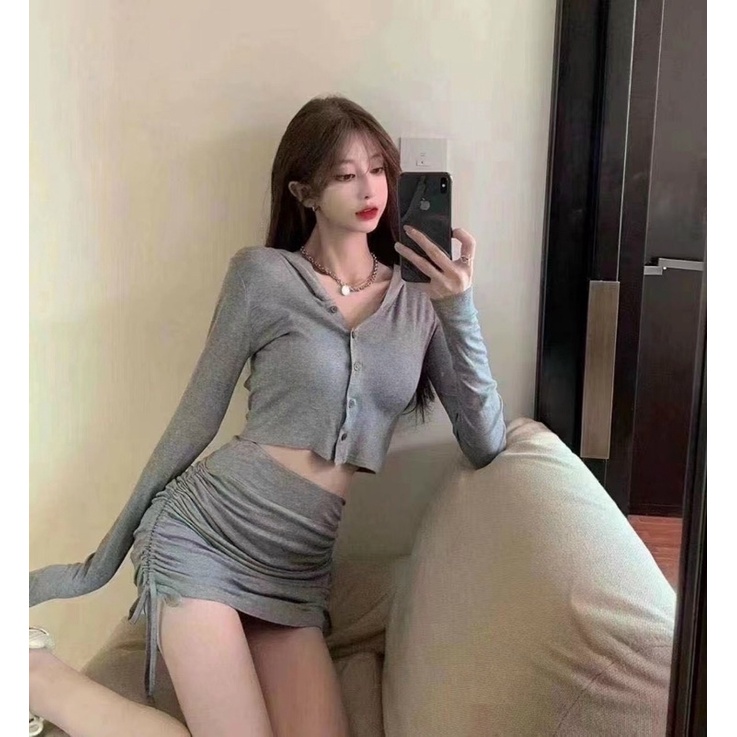 CHÂN VÁY NGẮN MINI CẠP CAO RÚT DÂY CẠNH MS13200