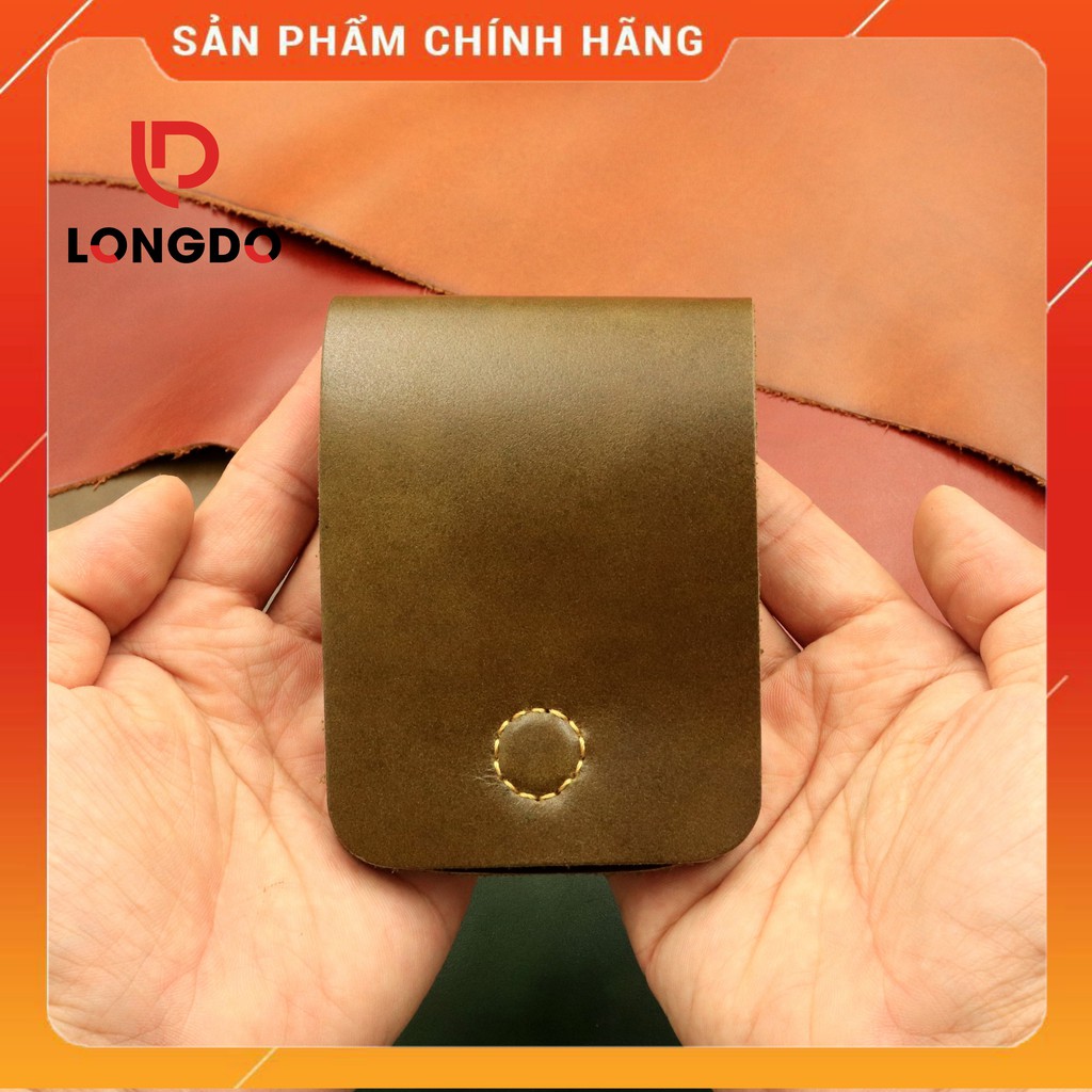 Ví sen 3, bóp da nam da bò thật - Bảo hành 5 năm - Hàng chính hãng thương hiệu Longdo Leather