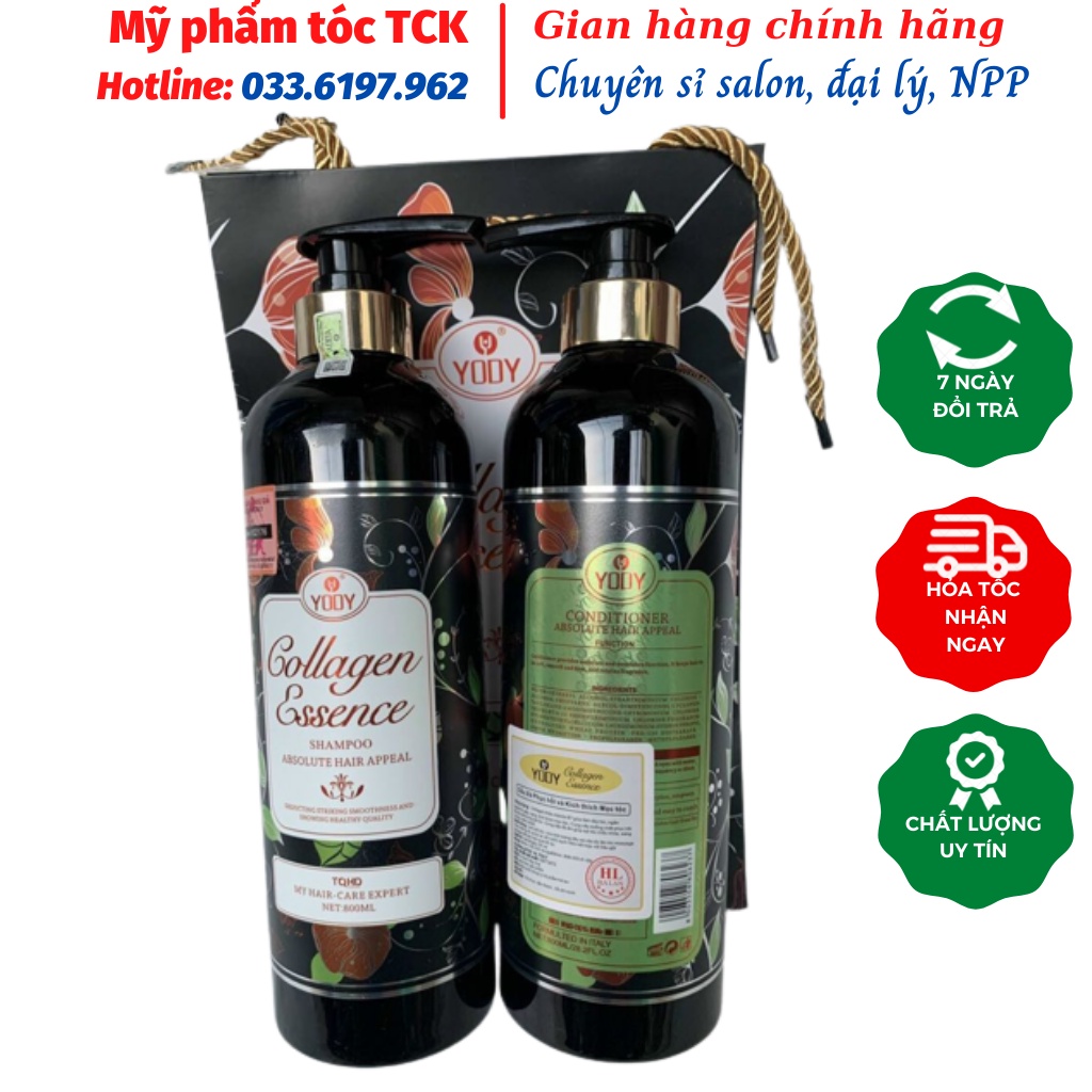 DẦU GỘI XẢ ESSEN COLLAGEN HƯƠNG THƠM CHỐNG RỤNG TÓC 800ML X2